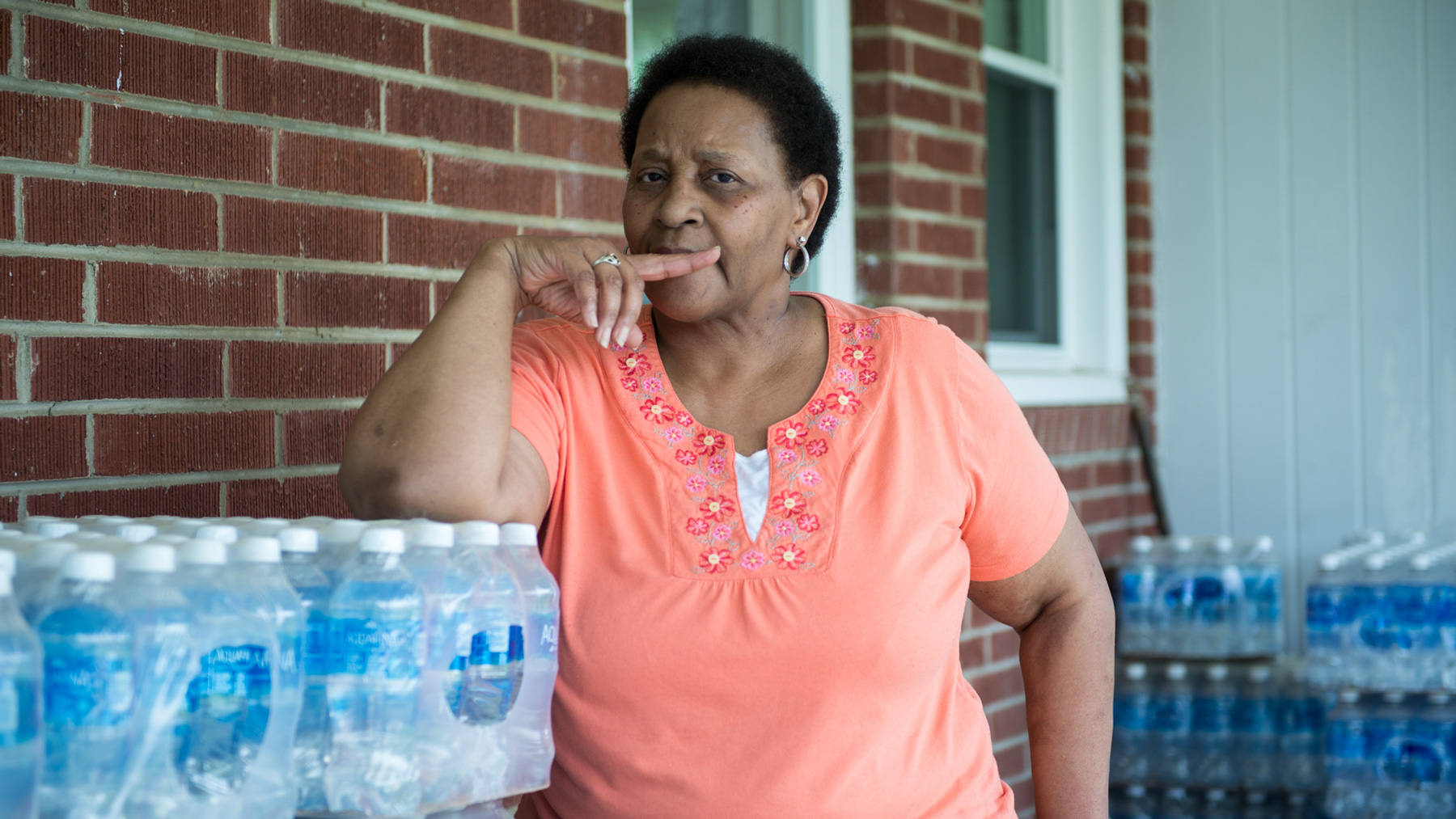 Linda Jamison lives in Semora, N.C., near Duke Energy's Roxboro coal-fired plant, one of the largest power plants in the country. She has been using bottled water since contaminants such as Chromium-6 were found in her well. (Jasmine Spearing-Bowen/News21)